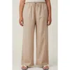 Cotton On Haven Wide Leg Pant In Mid Taupe