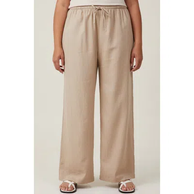 Cotton On Haven Wide Leg Pant In Mid Taupe