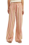 Cotton On Haven Wide Leg Pant In Multi Stripe Double Cloth