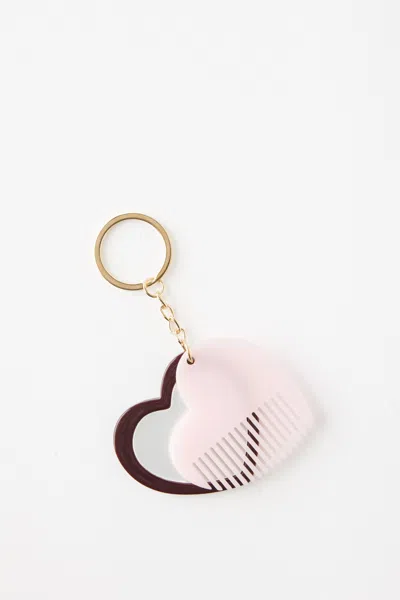 Cotton On Heart Mirror And Comb Keychain In Multi