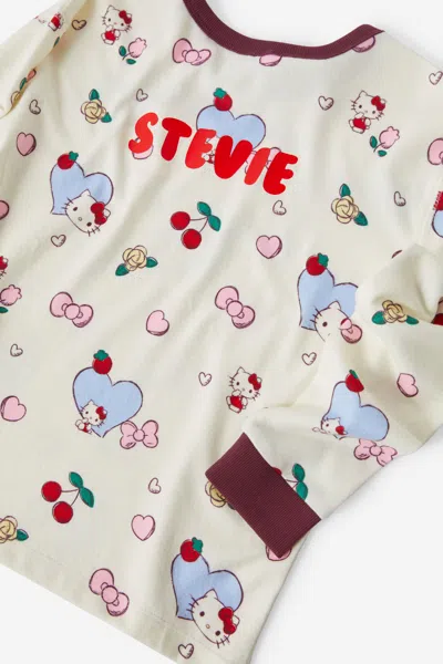 Cotton On Kids' Hello Kitty Sanrio Personalised Long Sleeve Pyjama Set In Gray
