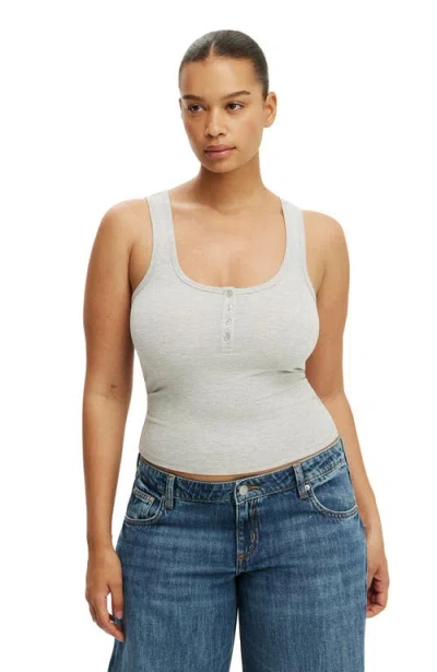 Cotton On Henley Rib Tank In Neutral