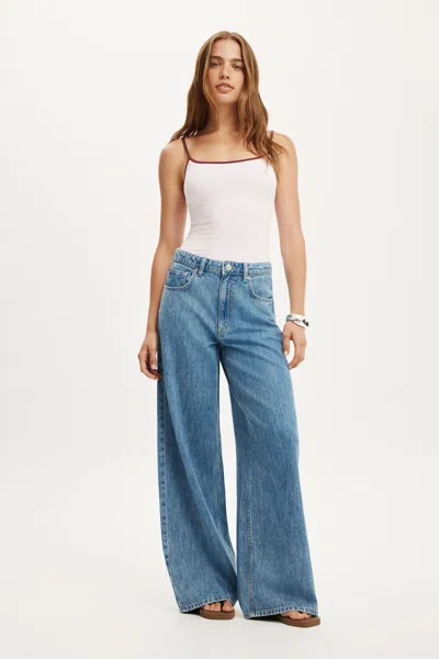 Cotton On High Rise Wide Jean In Blue