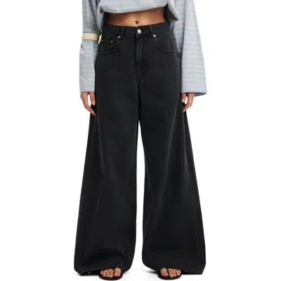 Cotton On High Waist Wide Leg Jeans In Leo Black