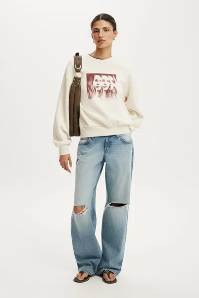 Cotton On Hilary Duff Music Boxy Crew Sweatshirt In Neutral