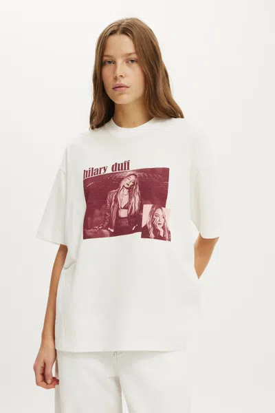 Cotton On Hilary Duff Music Boxy Graphic Tee In White