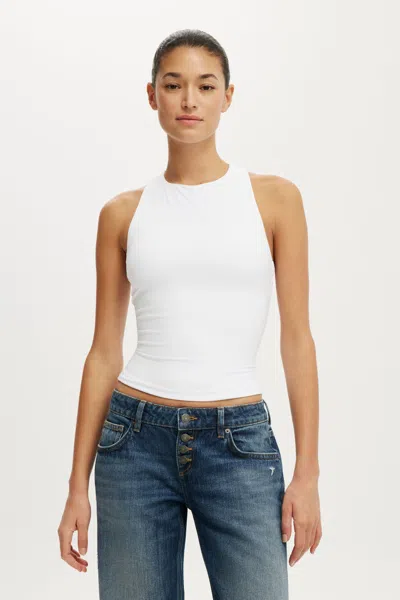 Cotton On Hold Me Racer Back Tank In White