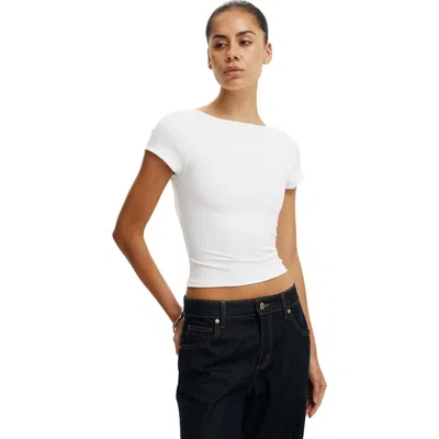 Cotton On Hold Me Scoop Back Tee In White