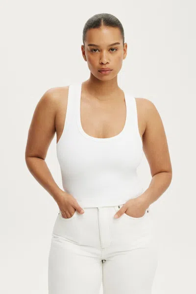 Cotton On Hold Me Scoop Neck Racerback Tank In White