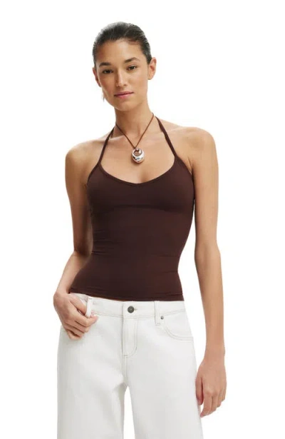 Cotton On Hold Me Tie Halter In Brown
