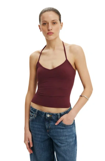 Cotton On Hold Me Tie Halter In Brown