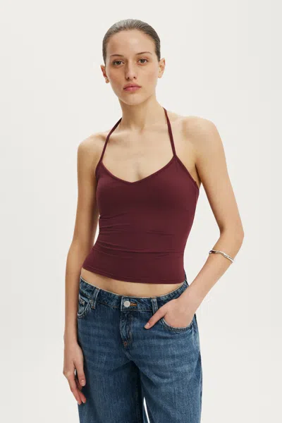 Cotton On Hold Me Tie Halter In Sour Cherry