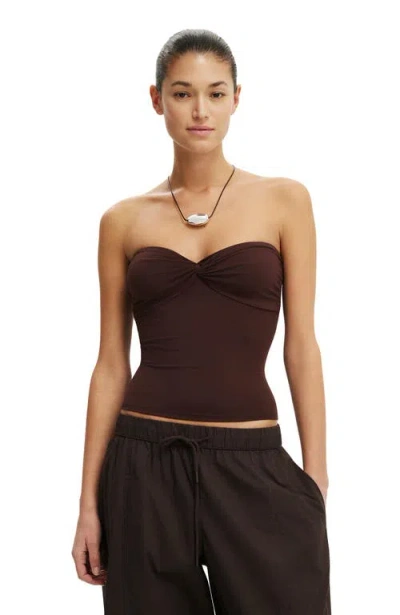 Cotton On Hold Me Twist Bandeau In Brown