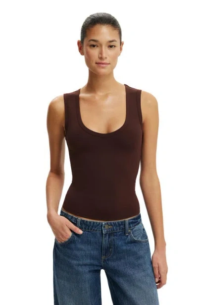Cotton On Hold Me V Neck Tank In Brown