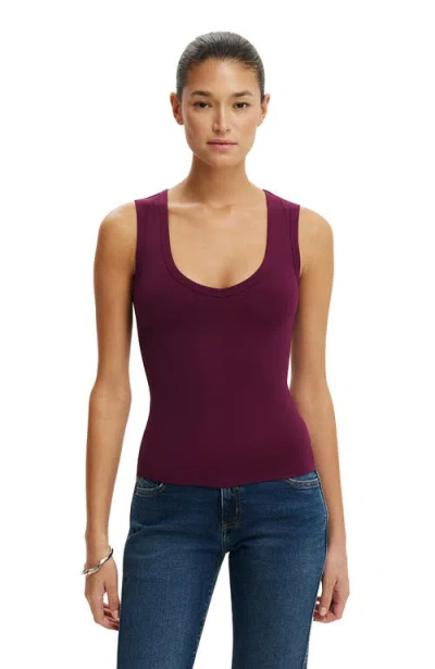 Cotton On Hold Me V Neck Tank In Purple