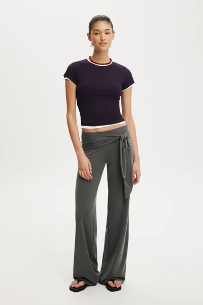 Cotton On Honey Tie Pant In Charcoal