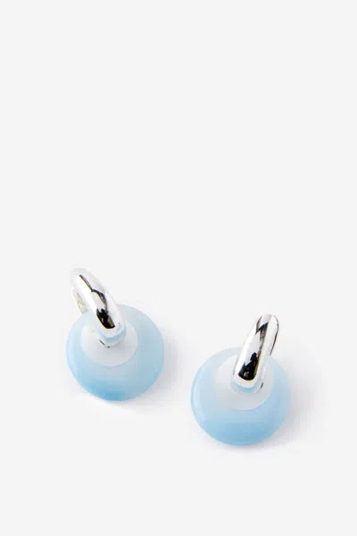 Cotton On Huggie Hoop Earring In Blue