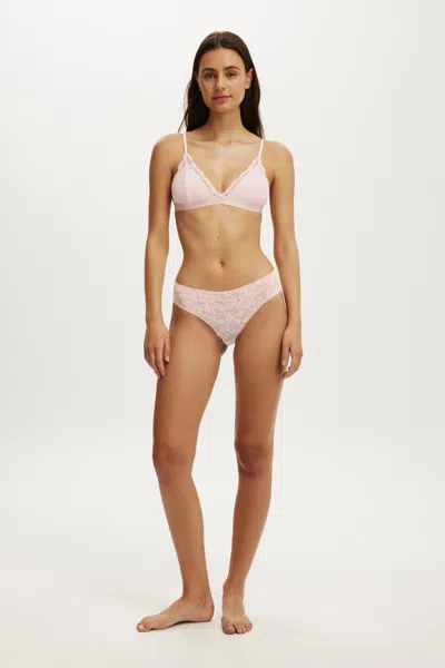 Cotton On Invisible Lace Bikini Brief In Pink Kiss