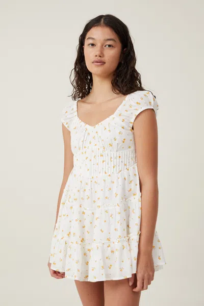 Cotton On Ivy Corset Mini Dress In Esme Ditsy Coconut