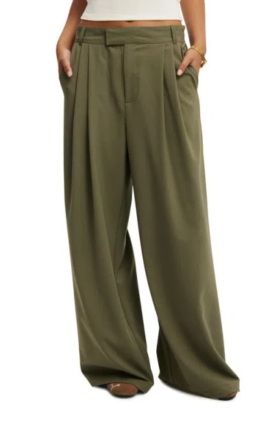 Cotton On Izzy Pleated Suiting Pant In Burnt Olive