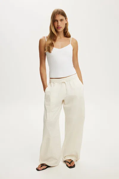 Cotton On Jackson Utility Pant In Vanilla
