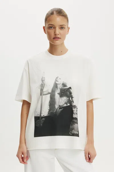 Cotton On Jennie Music Boxy Graphic Tee In White
