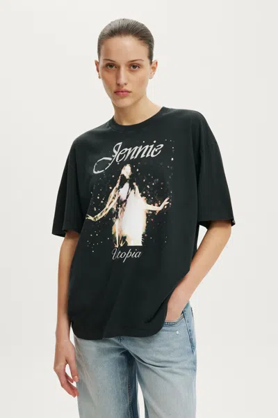Cotton On Jennie Music Boxy Graphic Tee In Black