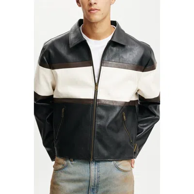 Cotton On Joey Faux Leather Jacket In Black