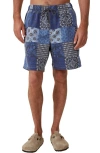 Cotton On Kahuna Drawstring Shorts In Indigo Quilt