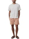 COTTON ON KAHUNA MENS RELAXED STRIPED FLAT FRONT TIE-WAIST/BELTED
