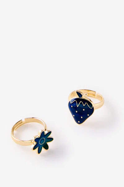 Cotton On Kids 2pk Ring Set In Gold