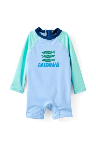 Cotton On Kids Baby Long Sleeve All In One Swimsuit In Blue