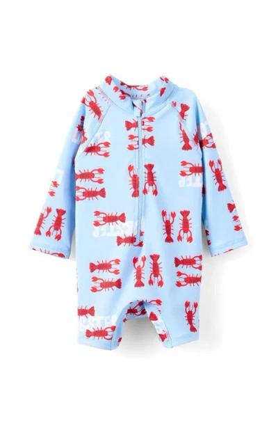 Cotton On Kids Baby Long Sleeve All In One Swimsuit In Blue