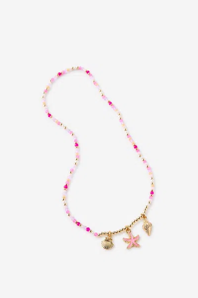 Cotton On Kids Beaded Necklace In Pink