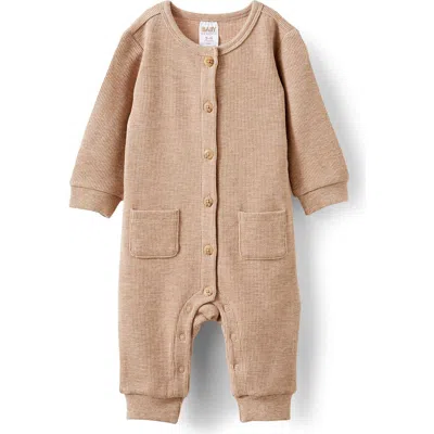 Cotton On Kids Billie Organic Waffle All-in-one In Oatmilk Marle