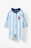 Cotton On Kids Cameron Long Sleeve Swimsuit In Dawn Blue Bold Stripe