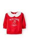 Cotton On Kids Claire Broderie Collar Top In Red