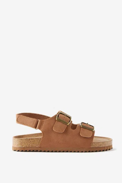Cotton On Kids Double Buckle Sandal In Brown