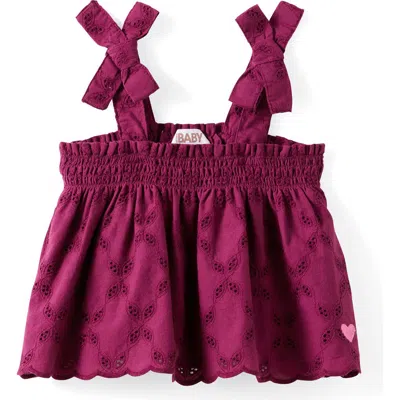 Cotton On Babies'  Kids Gigi Shirred Top In Burgundy