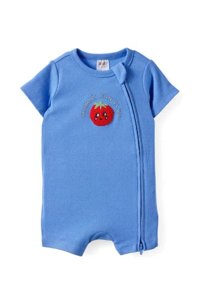 Cotton On Kids Growie Short Sleeve Zip All In One Romper In Blue