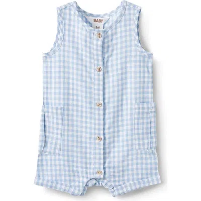 Cotton On Kids Jacob Sleeveless Playsuit In Dawn Blue Mini Gingham