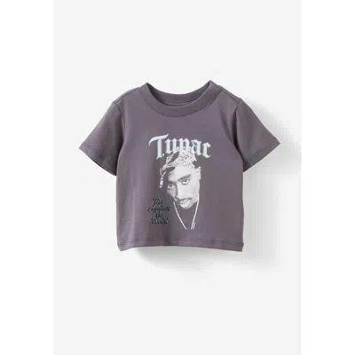 Cotton On Kids Jamie Short Sleeve Graphic Print Tee In Rabbit Grey Tupac
