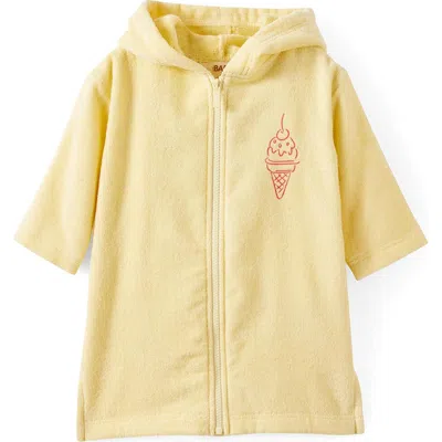 Cotton On Kids Kid's Baby Zip Through Hooded Towel In Yellow