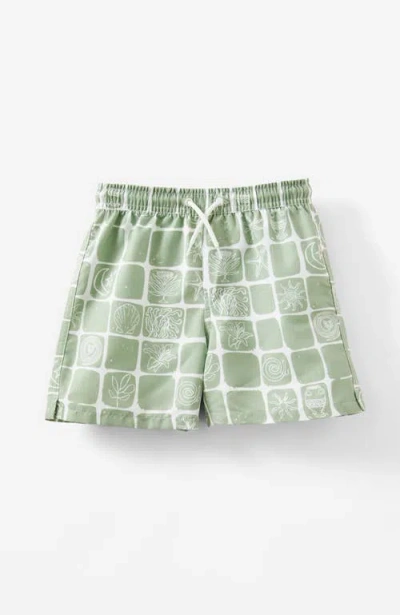 Cotton On Kids Kid's Bailey Board Short In Deep Sage Beach Tile