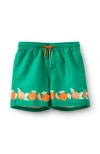 Cotton On Kids Kid's Bailey Board Short In Island Green Orange Border