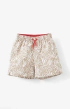Cotton On Kids Kid's Bailey Board Short In Mocha Palm Swirl