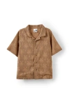 Cotton On Kids Kid's Cabana Short Sleeve Shirt In Brown