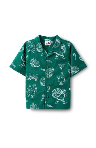 Cotton On Kids Kid's Cabana Short Sleeve Shirt In Green