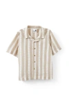Cotton On Kids Kid's Cabana Short Sleeve Shirt In Rainy Day Dark Vanilla