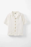 Cotton On Kids Kid's Cabana Short Sleeve Shirt In Vanilla Texture